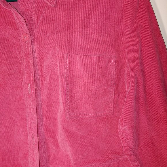 Talbots Collection Stretch Button Front Corduroy Jacket Size 16 Hot Pink Fuchsia - Picture 3 of 8